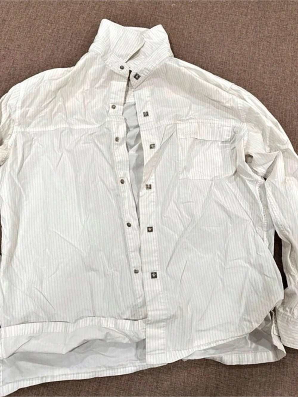 Columbia Men's White Striped Snap Shirt